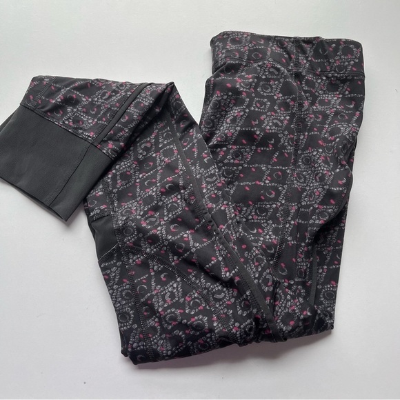Lole Athletic Performance Yoga Running Angle Length Leggings Black Pink Small - Picture 2 of 9